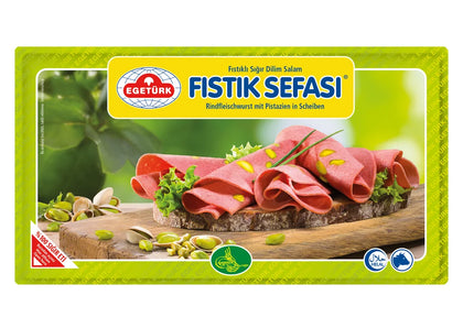 Egetürk Fistik Sefasi - Rindfleischwurst mit Pistazien in Scheiben 125g