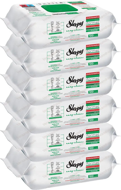 6er Pack Sleepy Easy Clean Yüzey Temizlik Havlusu - Oberflächenreinigungstücher 100 Blatt Weißer Seifenduft - Beyaz Sabun Katkılı